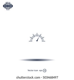 Speedometer icon or sign with arrow