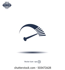 Speedometer icon or sign with arrow