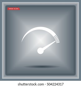 Speedometer icon or sign with arrow