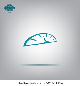 Speedometer icon or sign with arrow