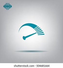 Speedometer icon or sign with arrow