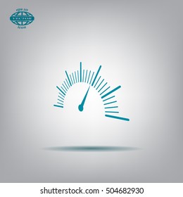 Speedometer icon or sign with arrow