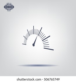 Speedometer icon or sign with arrow