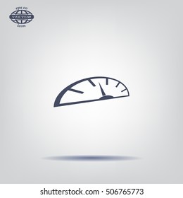 Speedometer icon or sign with arrow