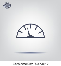 Speedometer icon or sign with arrow