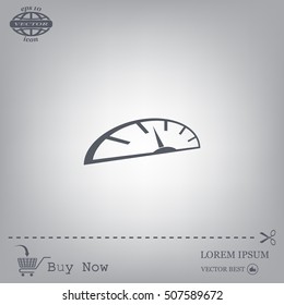 Speedometer icon or sign with arrow