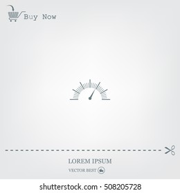 Speedometer icon or sign with arrow