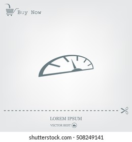 Speedometer icon or sign with arrow