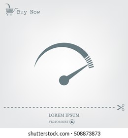 Speedometer icon or sign with arrow
