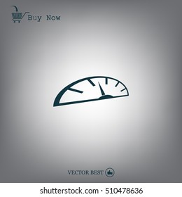 Speedometer icon or sign with arrow
