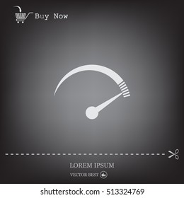 Speedometer icon or sign with arrow