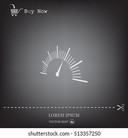 Speedometer icon or sign with arrow