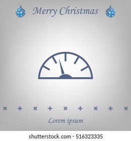 Speedometer icon or sign with arrow