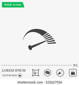 Speedometer icon or sign with arrow