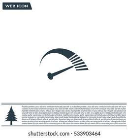 Speedometer icon or sign with arrow