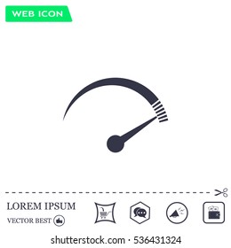 Speedometer icon or sign with arrow