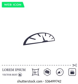 Speedometer icon or sign with arrow