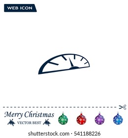 Speedometer icon or sign with arrow