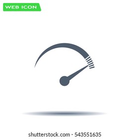 Speedometer icon or sign with arrow