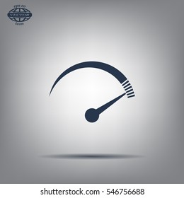 Speedometer icon or sign with arrow