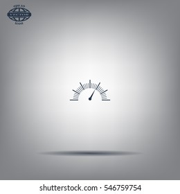 Speedometer icon or sign with arrow