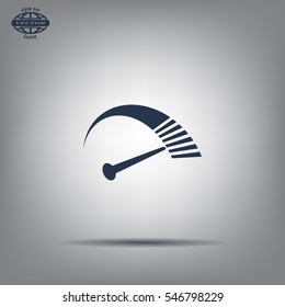 Speedometer icon or sign with arrow