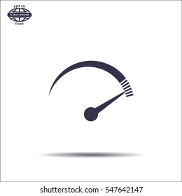 Speedometer icon or sign with arrow