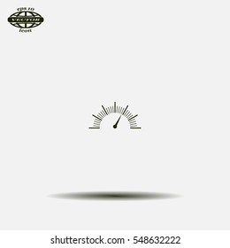 Speedometer icon or sign with arrow
