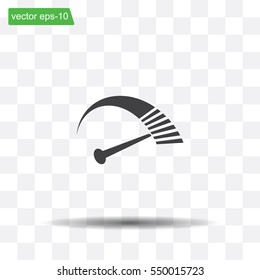 Speedometer icon or sign with arrow