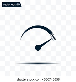 Speedometer icon or sign with arrow