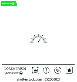 Speedometer icon or sign with arrow