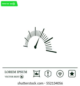 Speedometer icon or sign with arrow