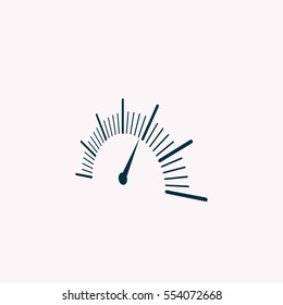 Speedometer icon or sign with arrow