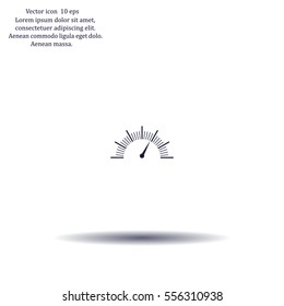 Speedometer icon or sign with arrow