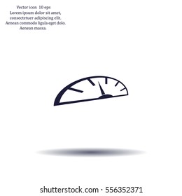 Speedometer icon or sign with arrow