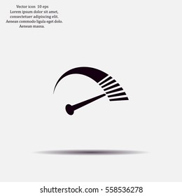 Speedometer icon or sign with arrow