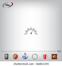 Speedometer icon or sign with arrow