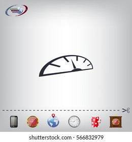 Speedometer icon or sign with arrow