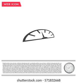 Speedometer icon or sign with arrow