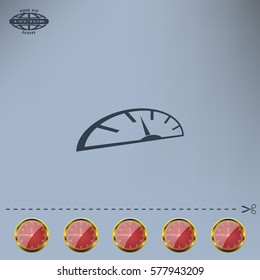 Speedometer icon or sign with arrow