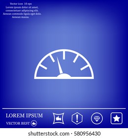 Speedometer icon or sign with arrow