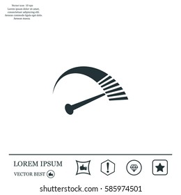Speedometer icon or sign with arrow