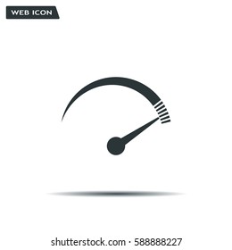 Speedometer icon or sign with arrow