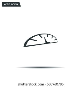 Speedometer icon or sign with arrow