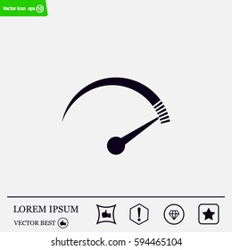 Speedometer icon or sign with arrow