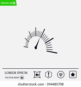 Speedometer icon or sign with arrow