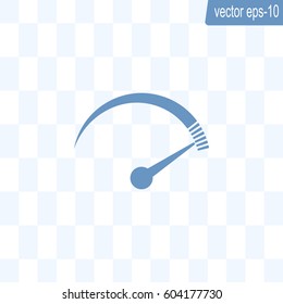 Speedometer icon or sign with arrow