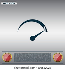 Speedometer icon or sign with arrow