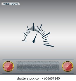 Speedometer icon or sign with arrow