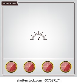 Speedometer icon or sign with arrow